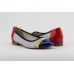 POLANSKI  fehér-piros-kék  balerina  cipő 